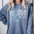 New Nurse Est 2019 T Shirt Graduation RN Women Comfort Colors Sweatshirt Blue Jean