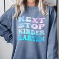 Next Stop Kindergarten Groovy Graduation Last Day Of School Comfort Colors Sweatshirt Blue Jean