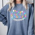 Next Stop Middle School Groovy Elementary School Graduation Comfort Colors Sweatshirt Blue Jean