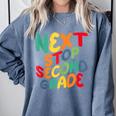 Next Stop Second Grade 1st Grade Graduation Day Kids Comfort Colors Sweatshirt Blue Jean