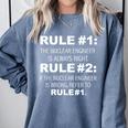 Nuclear Engineer Is Always Right Funny Graduation Graduate Comfort Colors Sweatshirt Blue Jean