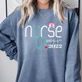 Nurse Est 2022 Rn Nursing School Graduation Graduate Comfort Colors Sweatshirt Blue Jean