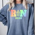 Nurse Graduation Shirt RN Est 2018 Rainbow Tshirt Comfort Colors Sweatshirt Blue Jean
