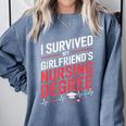 Nurse Graduation I Survived My Girlfriends Nursing Degree Comfort Colors Sweatshirt Blue Jean