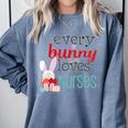 Nurse LPN RN CNA Easter Graduation Nursing 2021 Comfort Colors Sweatshirt Blue Jean