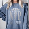 Nurse Practitioner Graduation Caduceus NP Degree 2019 Comfort Colors Sweatshirt Blue Jean