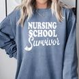 Nursing School Survivor Nurse Graduation Medical T-Shirt Comfort Colors Sweatshirt Blue Jean