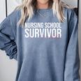 Nursing School Survivor- For Nurses-RN Graduation Comfort Colors Sweatshirt Blue Jean