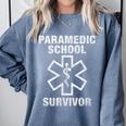 Paramedic School Survivor EMT-P Graduation Idea Comfort Colors Sweatshirt Blue Jean