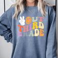 Peace Out Third 3rd Grade Graduation Graduate Class Of 2025 Comfort Colors Sweatshirt Blue Jean