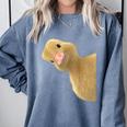 Peking Duck Peeking Chef Graduation Farm Duck Lover Comfort Colors Sweatshirt Blue Jean
