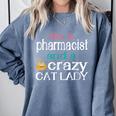 Pharmacist Cat Lady PharmD Women Graduation Comfort Colors Sweatshirt Blue Jean