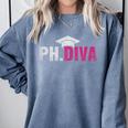PhDiva PHD Student Graduation Degree Med Law School Comfort Colors Sweatshirt Blue Jean