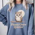 Please Chew Quieter Introvert Christmas Bird Lover Comfort Colors Sweatshirt Blue Jean Please Chew Quieter Introvert Christmas Bird Lover Comfort Colors Sweatshirt Blue Jean