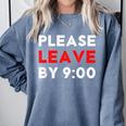 Please Leave By 9 Introvert Party Anti-Social Birthday Comfort Colors Sweatshirt Blue Jean