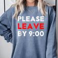 Please Leave By 9 Introvert Party Anti-Social Birthday Comfort Colors Sweatshirt Blue Jean
