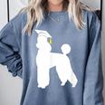 Poodle Graduation Dog Graduate Comfort Colors Sweatshirt Blue Jean