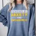 Powered By Anxiety And Awkwardness Social Anxiety Introverts Comfort Colors Sweatshirt Blue Jean Powered By Anxiety And Awkwardness Social Anxiety Introverts Comfort Colors Sweatshirt Blue Jean