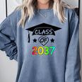 Pre-K -12th Grade Hand Prints Space Graduation Class Of 2037 Comfort Colors Sweatshirt Blue Jean
