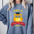 Pre-K Graduation 2018 Cute Owl Comfort Colors Sweatshirt Blue Jean