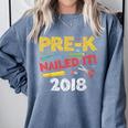 Pre-K Nailed It Class Of 2018 Graduation Comfort Colors Sweatshirt Blue Jean