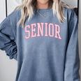 Preppy Varsity Pink Senior Graduation Comfort Colors Sweatshirt Blue Jean