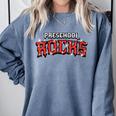 Preschool Rocks Back To School Graduation Teacher Student Comfort Colors Sweatshirt Blue Jean