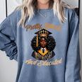 Pretty Educated African American Graduation Class 2024 Comfort Colors Sweatshirt Blue Jean