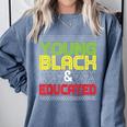 Proud African American Educated Graduation Comfort Colors Sweatshirt Blue Jean
