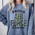 Proud Air Force Cousin Deployment Homecoming Graduation USAF Comfort Colors Sweatshirt Blue Jean