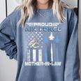 Proud Air Force Mother-In-Law US Air Force Graduation Comfort Colors Sweatshirt Blue Jean