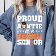 Proud Auntie Of a Basketball Senior 2026 Graduation Gifts Comfort Colors Sweatshirt Blue Jean