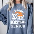 Proud Dad Of A 2025 Senior Basketball Graduation Comfort Colors Sweatshirt Blue Jean