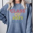 Proud Dad Of A Class Of 2027 Graduate Senior Graduation Comfort Colors Sweatshirt Blue Jean