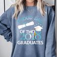 Proud Dad Of Two 2018 Graduates Twin Dads Graduation Comfort Colors Sweatshirt Blue Jean