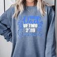 Proud Dad Of Two 2019 Graduates Twin Papa Graduation Comfort Colors Sweatshirt Blue Jean