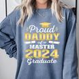 Proud Daddy Of 2024 Class Master Graduate Family Graduation Comfort Colors Sweatshirt Blue Jean