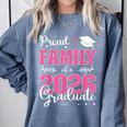 Proud Family Of a Class Of 2026 Graduate For Graduation Comfort Colors Sweatshirt Blue Jean