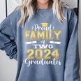 Proud Family Of Two 2024 Graduate Class 2024 Graduation Comfort Colors Sweatshirt Blue Jean