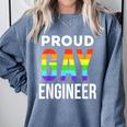 Proud Gay Engineer LGBTQ Rainbow Engineering Graduation Comfort Colors Sweatshirt Blue Jean