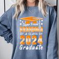 Proud Grandma Of A Class Of 2024 Matching Family Graduation Comfort Colors Sweatshirt Blue Jean