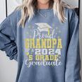 Proud Grandpa Of 5th Grade Graduate 2024 Family Graduation Comfort Colors Sweatshirt Blue Jean