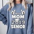 Proud Mom Of A 2019 Senior School Graduation Shirt Comfort Colors Sweatshirt Blue Jean