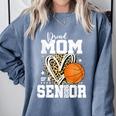 Proud Mom Of A 2026 Senior Basketball Graduation Leopard Comfort Colors Sweatshirt Blue Jean