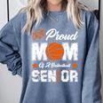 Proud Mom Of a Basketball Senior Class Of 2026 Graduation Comfort Colors Sweatshirt Blue Jean