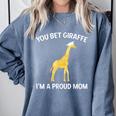 Proud Mom Graduation Shirt You Bet Giraffe Graduate Pun Comfort Colors Sweatshirt Blue Jean