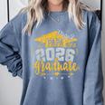Proud Papa Of A 2026 Graduate Grad Senior Graduation Comfort Colors Sweatshirt Blue Jean