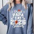 Proud Papa Of A 2026 Senior Football Graduation Dad Comfort Colors Sweatshirt Blue Jean