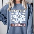 Proud Sister Of A 2018 Graduate Senior Graduation T Shirt Comfort Colors Sweatshirt Blue Jean