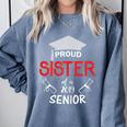 Proud Sister Of a 2019 Senior Graduation Family Comfort Colors Sweatshirt Blue Jean
